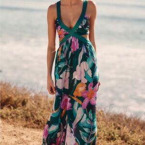Floral Maxi Romper - Multicolor
